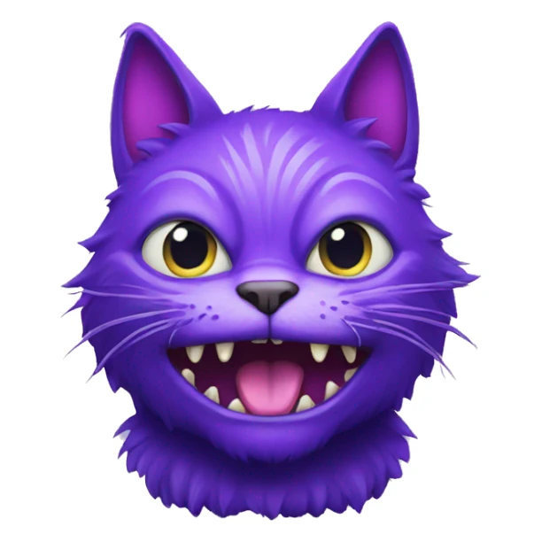 purple cat monster sticker