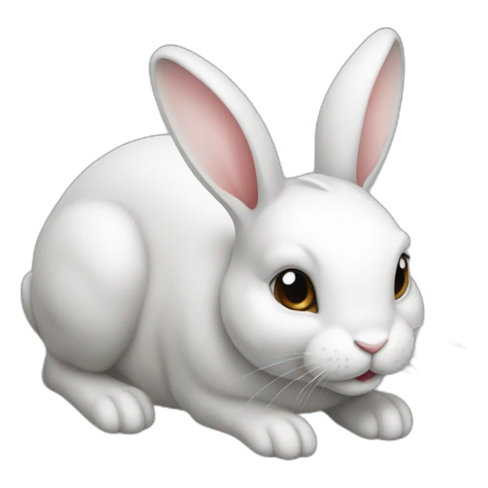 Lapin gris avec le bout d'une patte blanche sticker