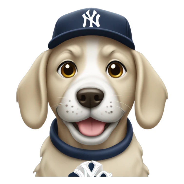 Dog with New York Yankees hat  sticker