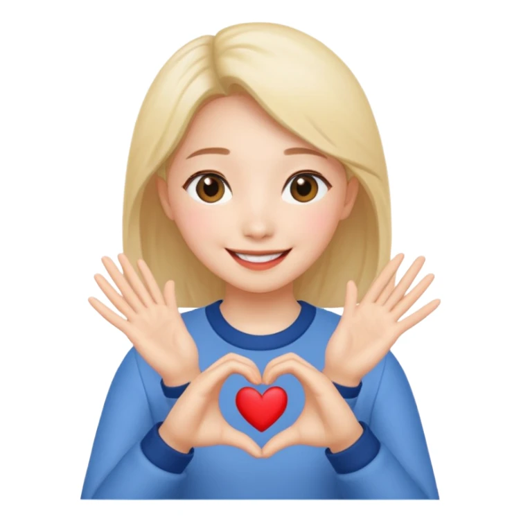 Wonhee from illit making a heart with her hands sticker