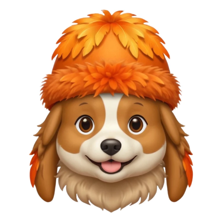 dog with orange feathered hats sticker