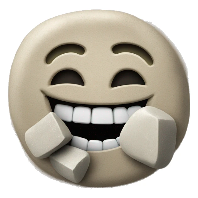 smiley face eating stones sticker