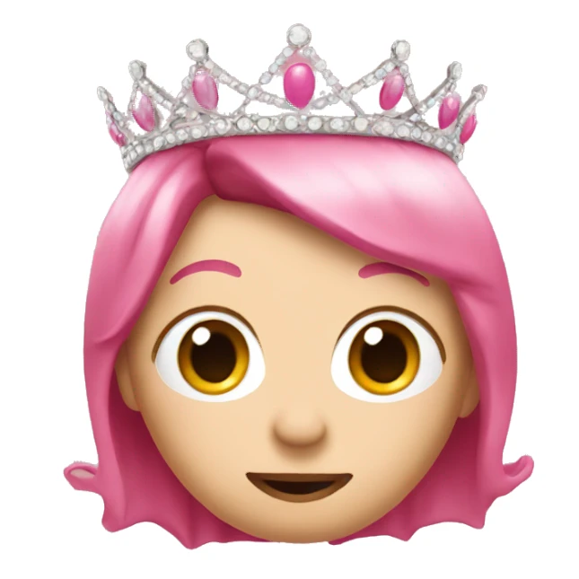 A pink bean with a tiara sticker