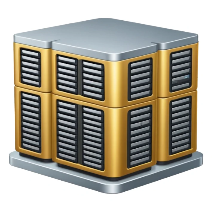 central server surrounded by several small servers, web hosting agency plan sticker