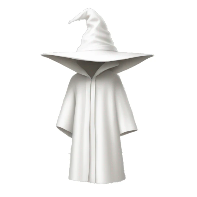 White robe with a white pointy hat that covers face  sticker