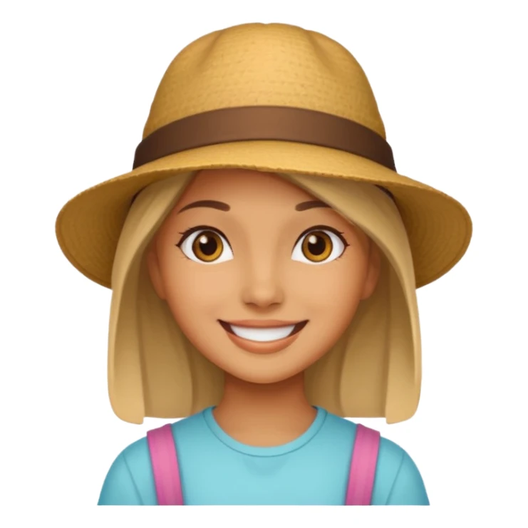 a girl wear hat sticker