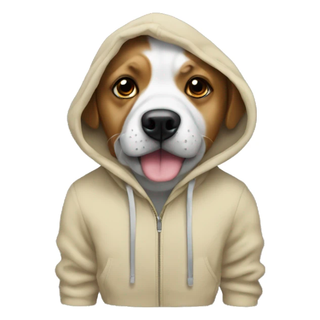 Dog werinf a hoodie sticker