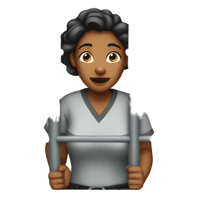 A woman in jail cell  sticker