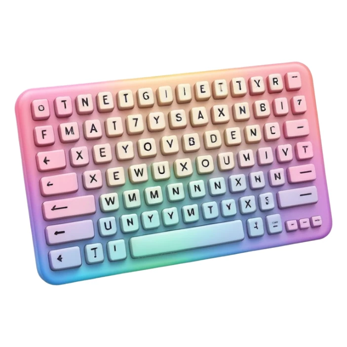 Pastel pink rainbow keyboard sticker