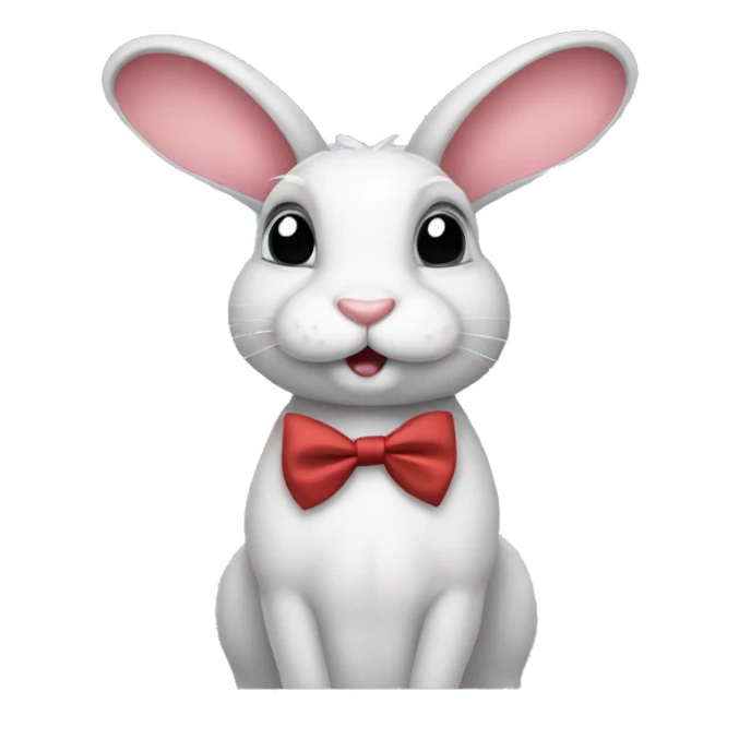bunny with a bow tie sticker