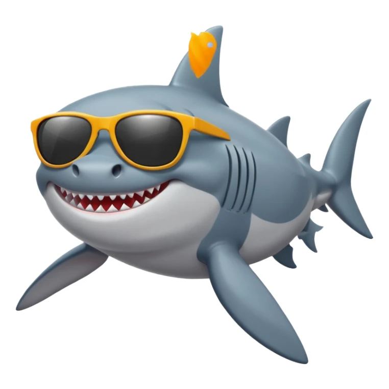 Shark with sunglasses and body sticker