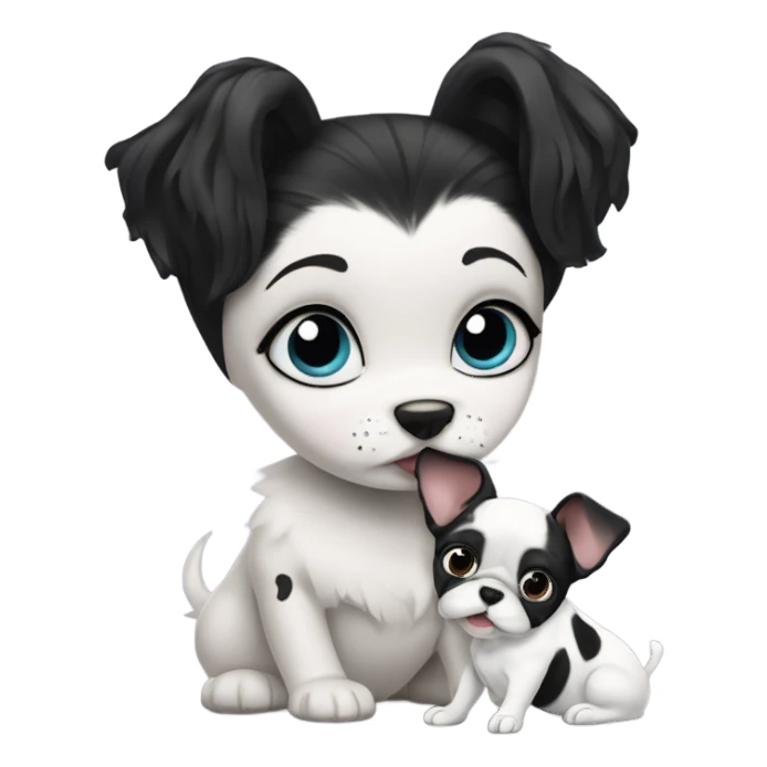 Cruella with frenchie puppy sticker