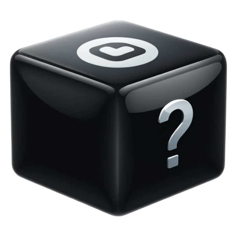 black cube in "glass" style sticker