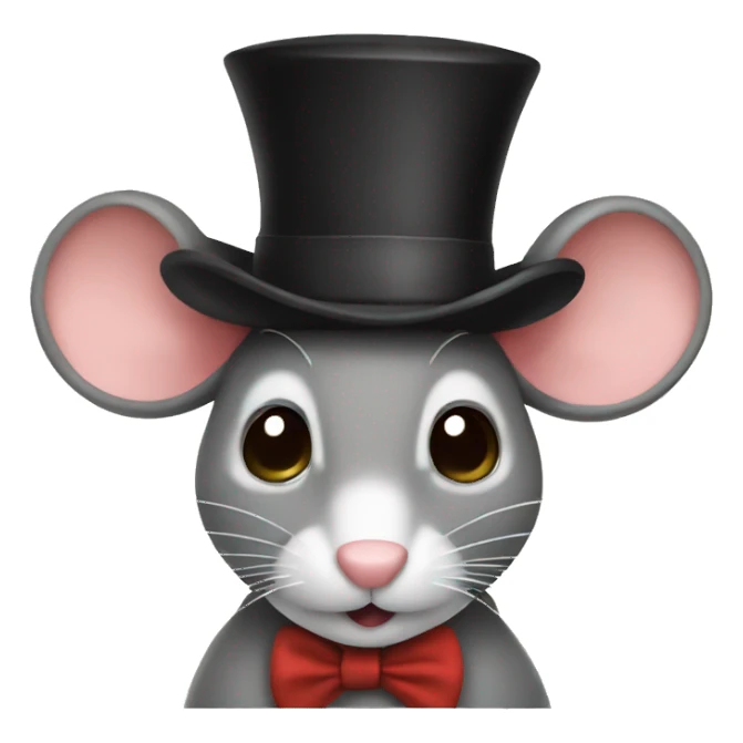 A mouse with a top. Hat sticker