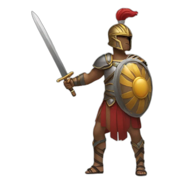 gladiator with a balloon sword sticker
