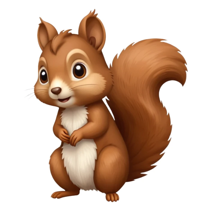 Cute confused squirrel with tilted head and question mark above sticker