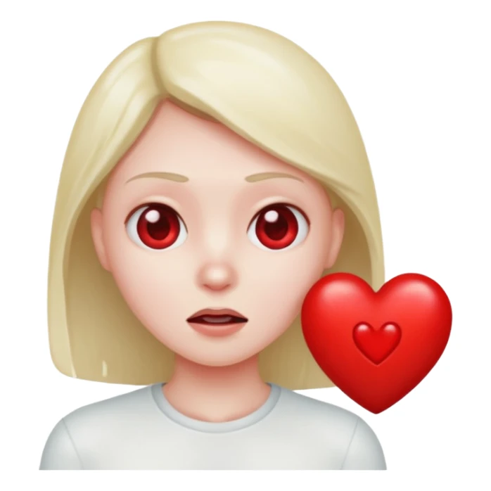 red heart in fear sticker