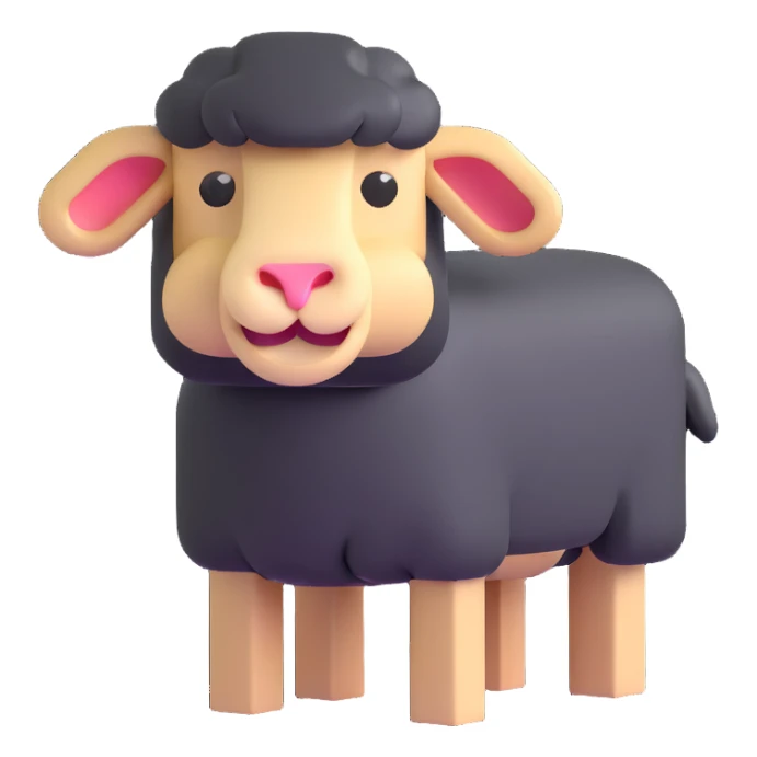 square blocky Minecraft style sheep sticker