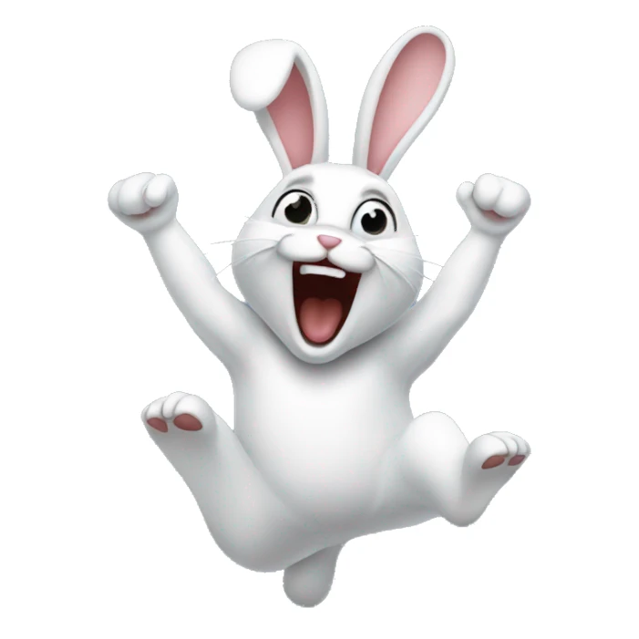 A bunny going crazy sticker