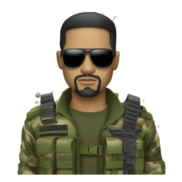 sicario with jewelry and army camo  sticker