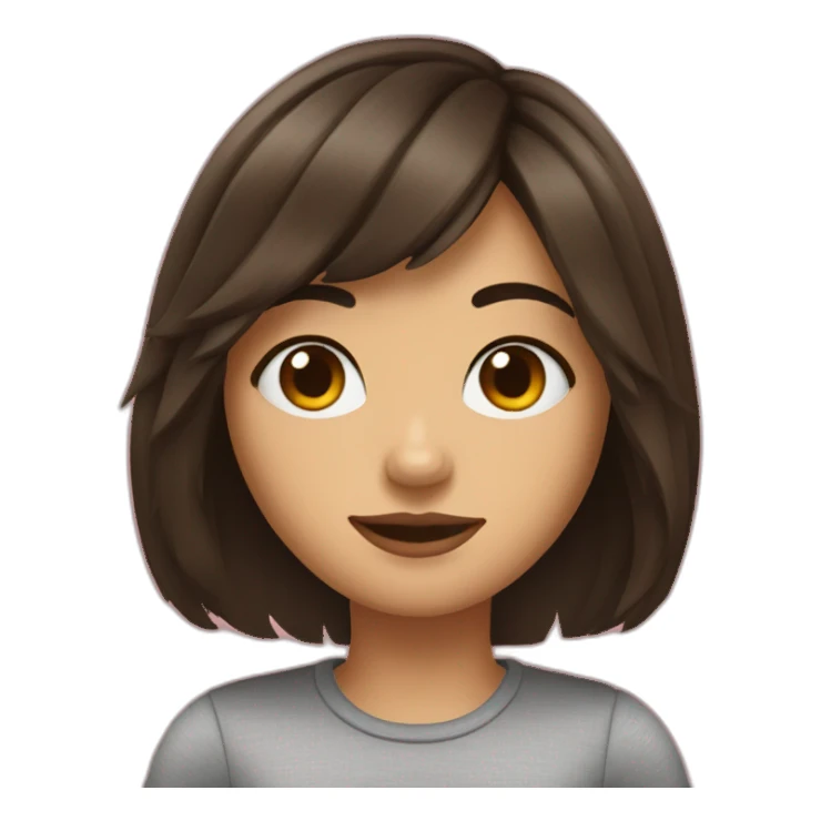 Fille brune a frange sticker