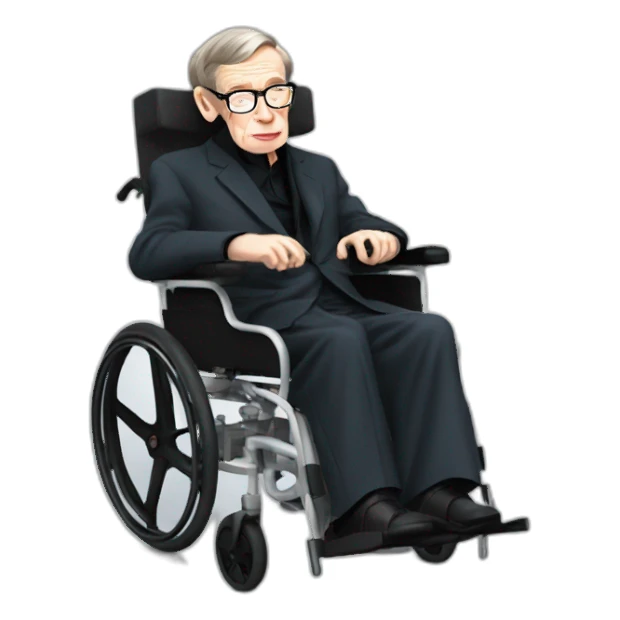 Stephen Hawking on a wheelchair sticker