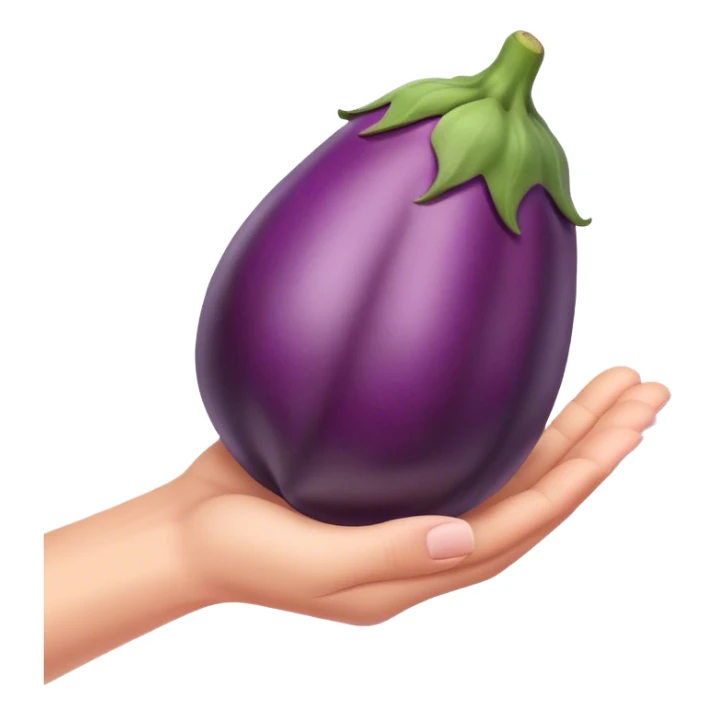 hand over eggplant sticker