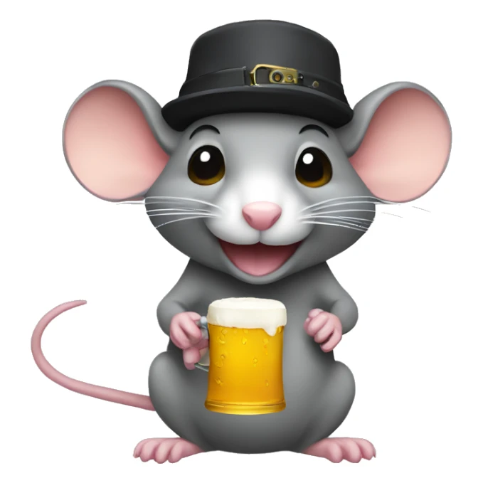 Rat holding a beercam sticker