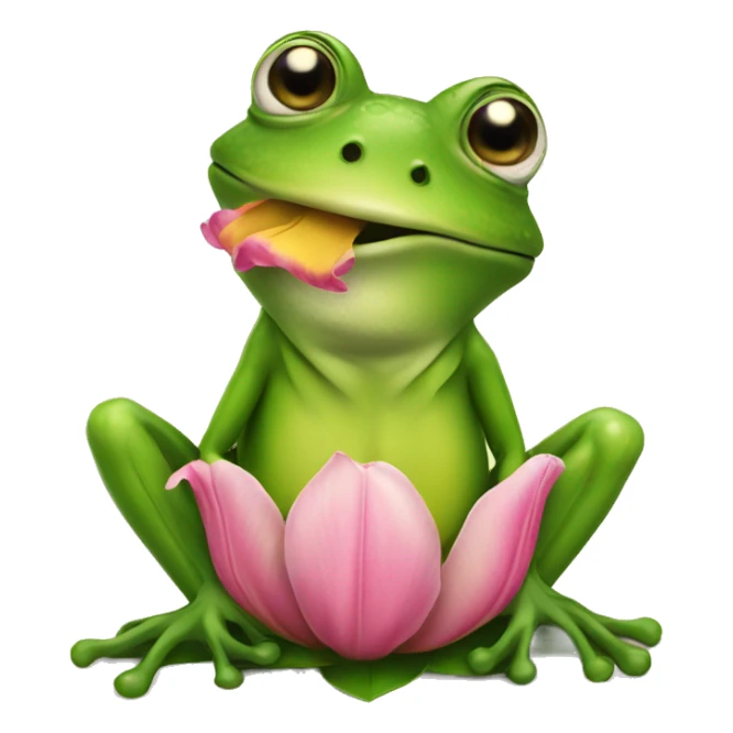 Frog with tulip sticker
