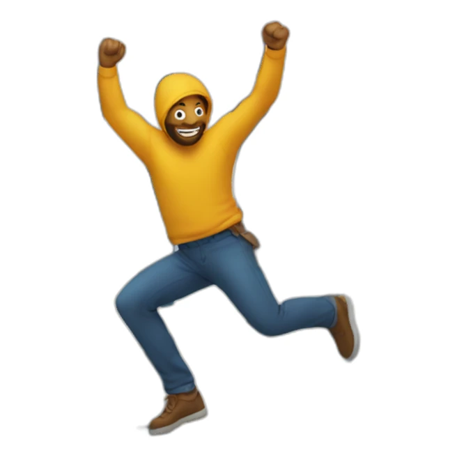 Man jumps into building sticker