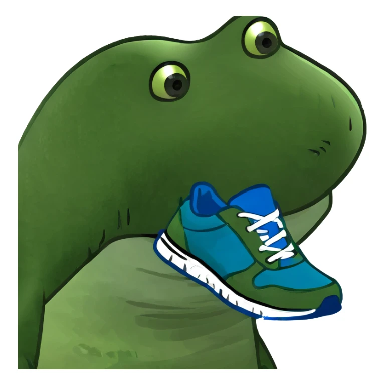 Tiburón con tenis azules sticker