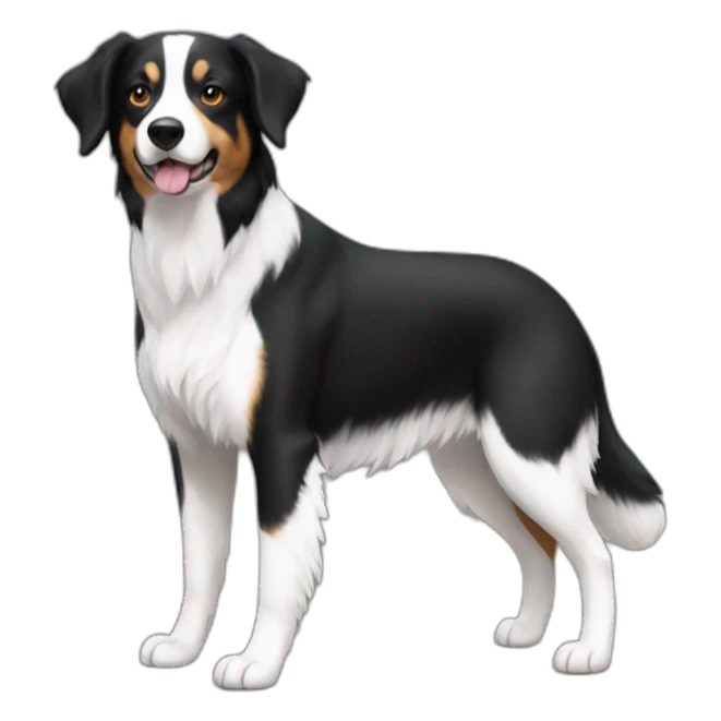 Border collie cross beagle black and white sticker