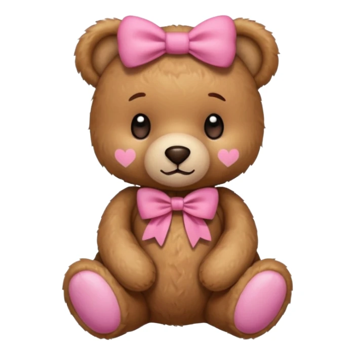Cute teddy bear with a pink bow. sticker