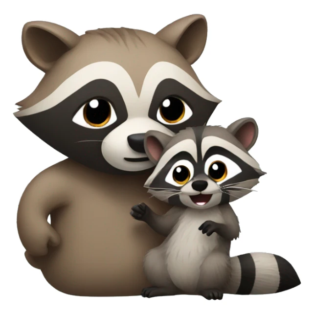 raccoon with beaver sticker