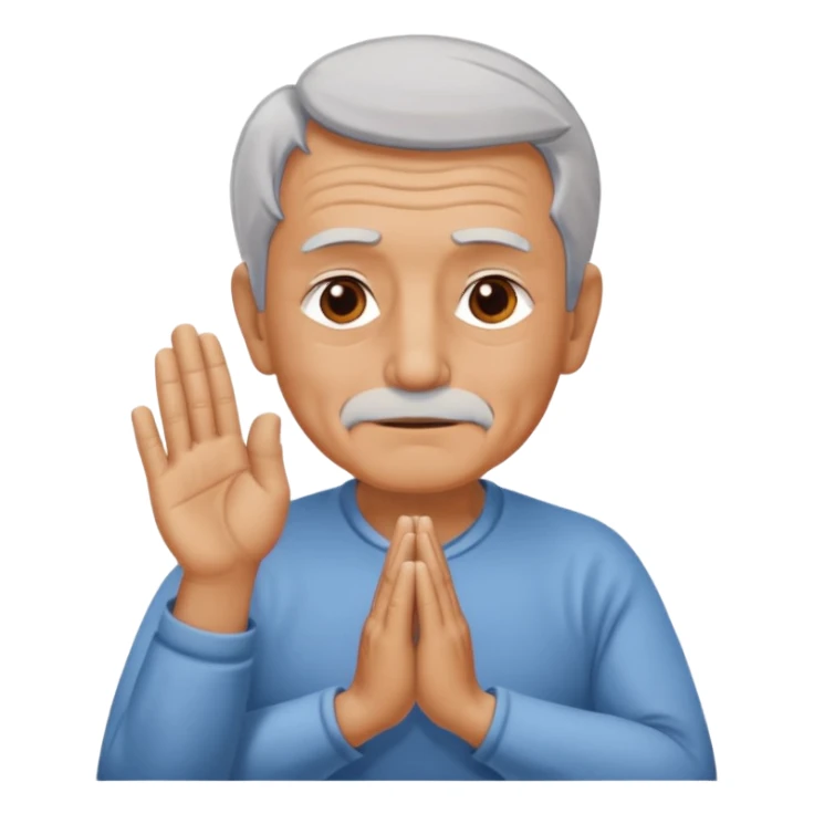 Old man namaste emoji sticker