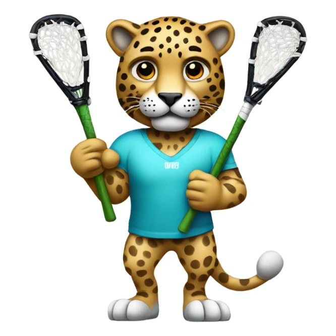 jaguar with lacrosse stick sticker