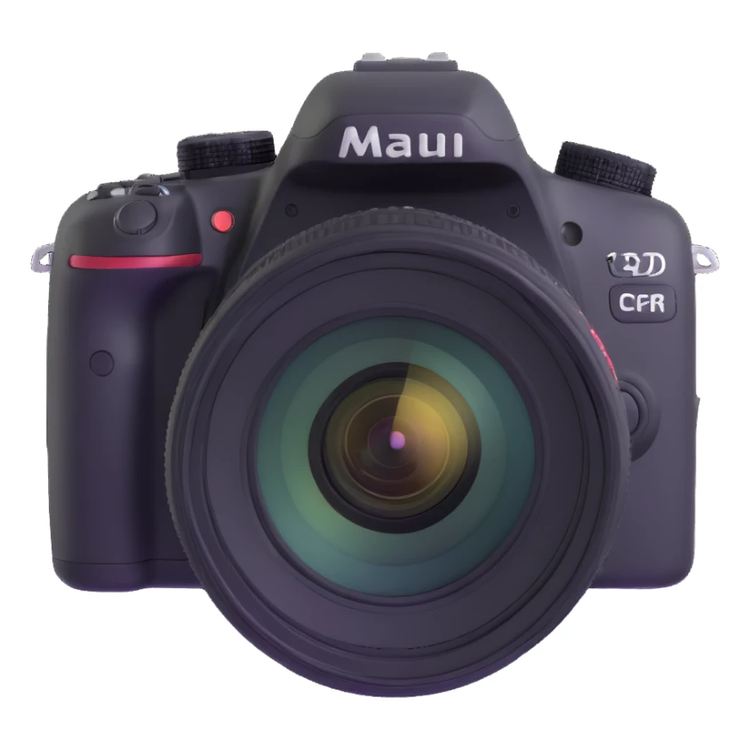 DSLR camera with lens facing forward sticker