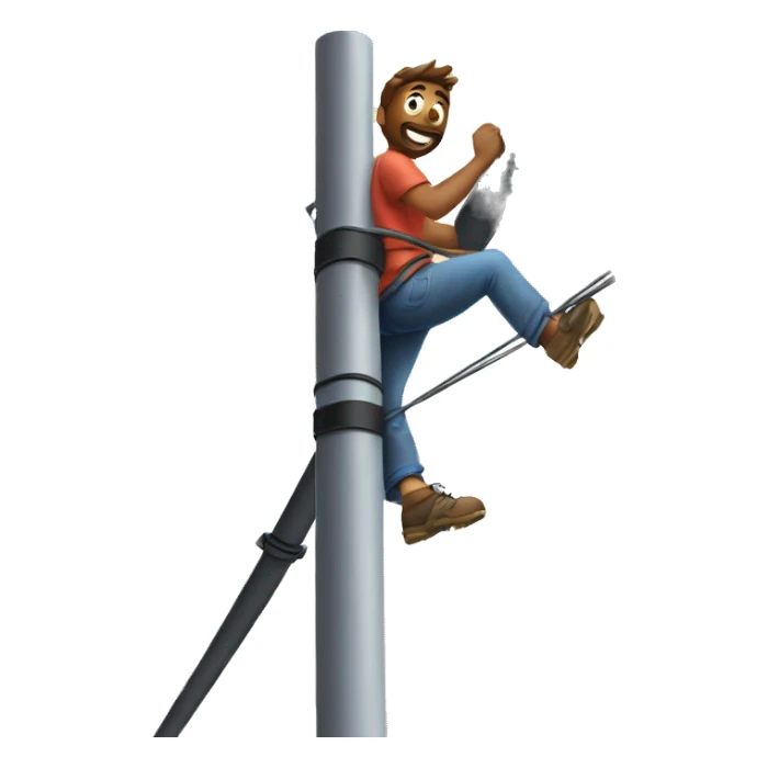 Man climbing power line pole sticker