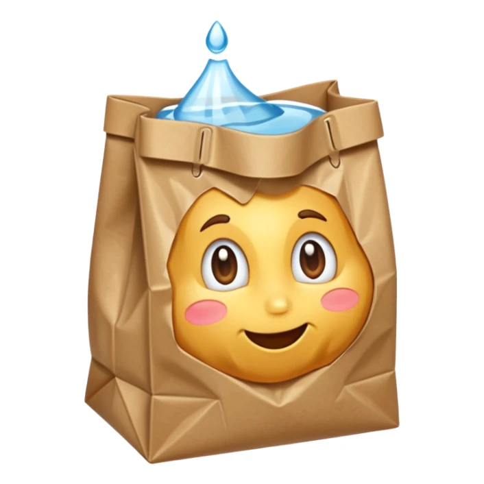 Brown Bag  With Water Inside sticker