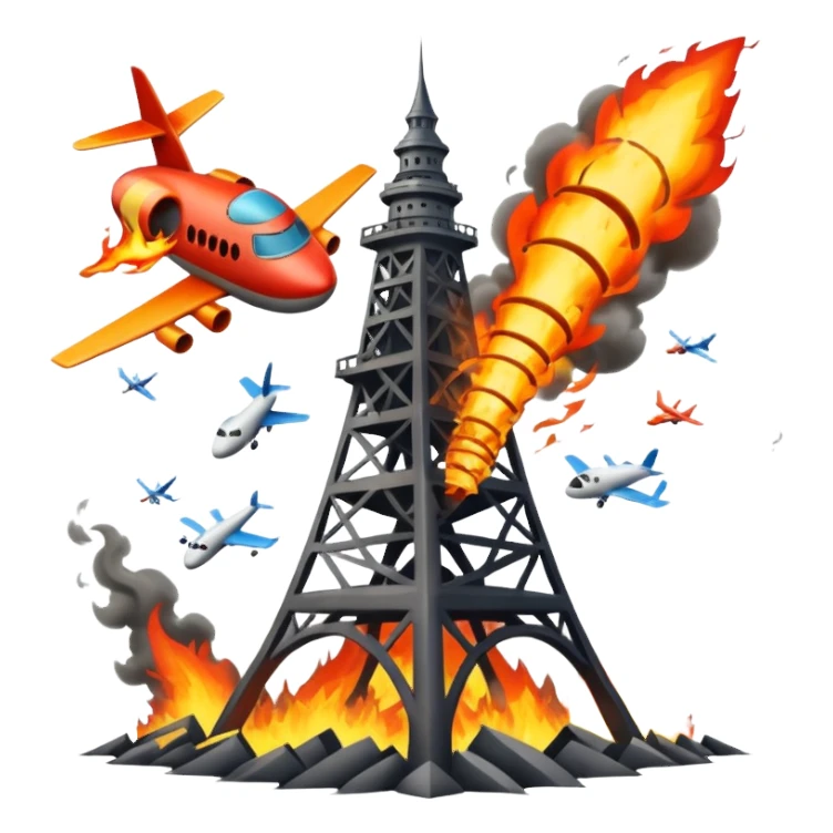 Plane hitting a tower sticker