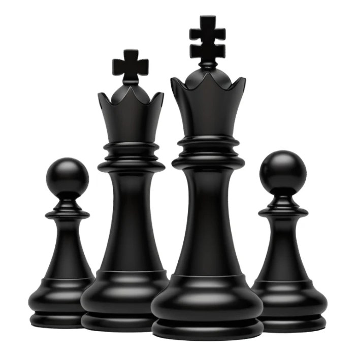 black chess pieces, queen piece sticker