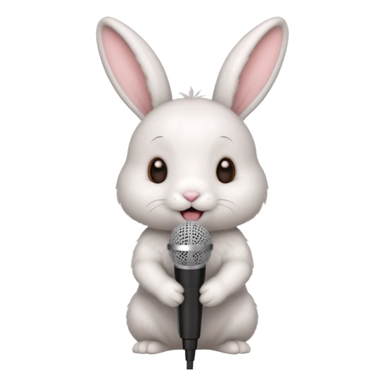 white bunnie singing to mic sticker