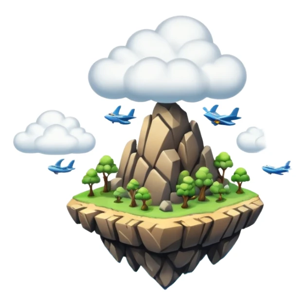 Flying Island, cloud around sticker
