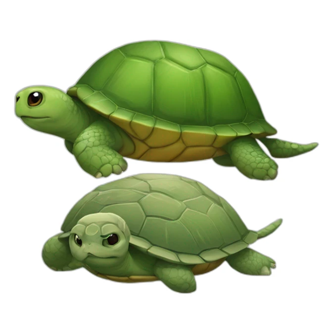 une tortue avec un chat sticker