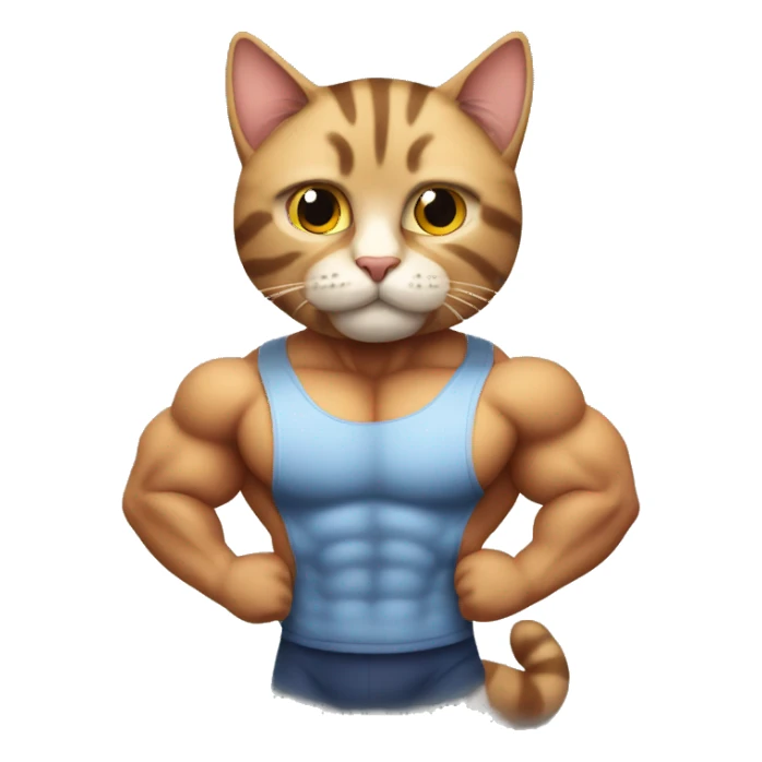 Tabby cat with muscles Body builder  sticker