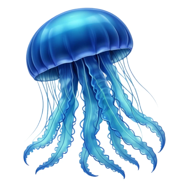 transparent blue jellyfish with details sticker