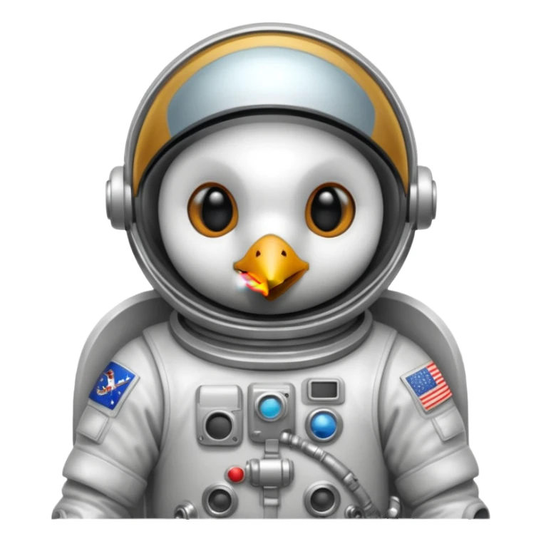 bird with astronaut suit sticker