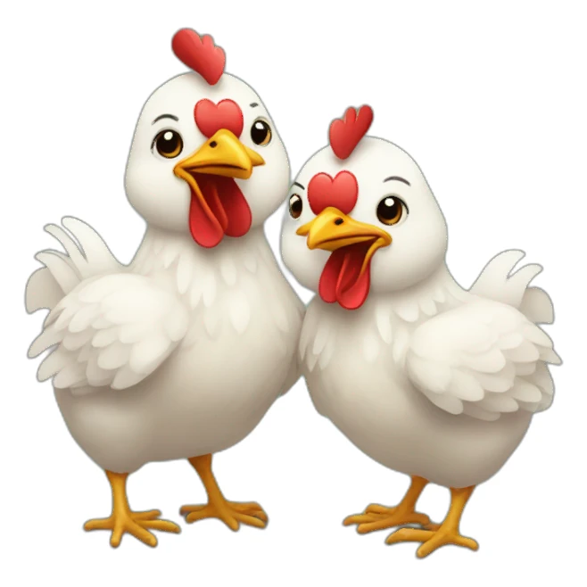 Two chickens in love sticker