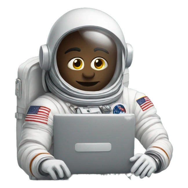 Astronaut with computer sticker