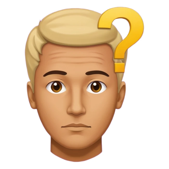 thinking men head and top question mark pop sticker